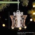 Transparent acrylic Christmas gift box ornament with gold sequins hanging on a festive tree - Sequin Gift Box