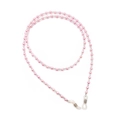 Dettaglio della catena per occhiali con perle rosa e perline sfaccettate lucide - Rosa