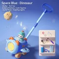 Space blue cartoon airplane bubble walker with cute dinosaur pilot and music lights - Blue Space Dino Walker [Rechargeable] Lights Music
