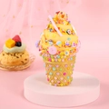 DIY cream glue ice cream night light kit with a yellow cone and colorful resin charms - Food Theme Kit