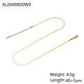 Detail of golden stainless steel snake bone chain with lobster clasp and extension link - XL20498D0W0