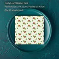 Holly leaf pattern header cards for Christmas cookie packaging, 20 pieces set - Holly Leaf Header Card / 20 Pcs/Pack