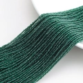 Faceted emerald green crystal glass beads 1mm strands for DIY jewelry and crafts - 1MM String Approx 190pcs (Actual Size 2MM) / Synthetic Dark Green Jade