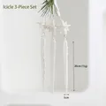 Three-piece set of white glitter icicle pendants with star tops for Christmas tree decoration - Champagne Icicles 3Pcs Set
