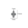 Stainless steel cross pendant charm with grainy texture and 11mm height dimension - Style Z2305S38/Granular Texture