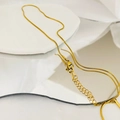 Elegant gold minimalist stainless steel link chain necklace with lobster clasp and extender - 1.2mm Round Snake Chain / 40+5CM Extension Chain / Gold