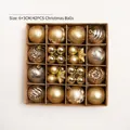 42-piece gold Christmas ball ornament set with mixed textures in a kraft gift box - Asnx616 (gold) 42-pack