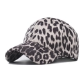 Classic cotton leopard print baseball cap with curved brim and six-panel design for adults - Adjustable / Leopard Print Grey