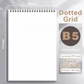 B5 spiral top-bound dotted notebook with white PP cover, 80 sheets, 169x250mm size - Dot Grid / B5 / Top-flip