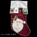 Chaussette de Noël Père Noël rouge avec barbe en peluche 3D et petits drapeaux, 46cm - A90495 Style Père Noël