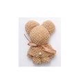 Cute light brown bear-shaped towel made of soft coral fleece with ribbon and pearl decoration - Brown Pineapple Texture Bear With Pearl Charm