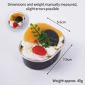 Artificial fruit pudding cake model in black aluminum foil cup for food display - Peach - Brown Foil Cup Cake