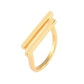 Minimalistischer Doppelstab-Ring aus S925 Sterlingsilber mit Goldbeschichtung - Einstellbar Offen / Gold
