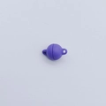 Detail of purple spherical magnetic clasp with metal loops for DIY jewelry making - Sphere / Purple