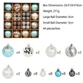 44-piece red and white Christmas ball set with snowflake patterns and assorted sizes - Blue and Silver