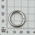 Silver round spring gate ring with 25mm outer diameter for DIY bags and keychains - 25mm Round Spring Ring / Silver/White K