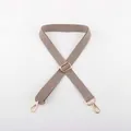 Adjustable taupe crossbody strap with gold metal hooks for women handbags - Khaki