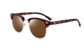 Classic tortoise shell and gold semi-rimless polarized sunglasses with brown lenses - Leopard Gold Tea Lens Polarized C14