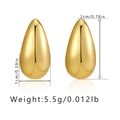 Detailed dimensions of 18K gold teardrop earrings showing 2cm height and 1cm width - Waterdrop Style / Gold