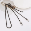 Adjustable gunmetal braided chain strap with decorative slider ball and lobster clasps - Gunmetal Adjustable Lantern Chain
