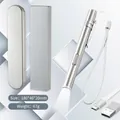 Kit lampe stylo infirmier argentée avec câble USB et boîte, format compact 180x40x20mm - Lumière Blanche (Boîte en Métal Argenté)