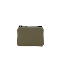 Minimalist canvas coin purse in olive green with a durable silver metal zipper - Turquoise Green