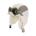 Cappello da aviatore per bambini in patchwork beige e verde con occhiali e pile - Beige