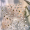 Autocollants nail art marguerite en relief 3D avec motifs floraux blancs et jaunes de printemps - Marguerite Sauvage (TS-4060)