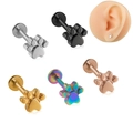 Piercing labret zampa di gatto in acciaio inox 16g in argento, nero, oro e rosa - Impronta di Zampa / Color Acciaio