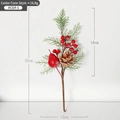 Ramo di Natale artificiale con cedro pigne e bacche rosse decorazione festiva 29 cm - Stile F - Pigna di Cedro e Pera Rossa Singola - 16.8g