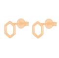 Minimalist geometric hexagon stud earrings in elegant rose gold finish for women - Diamond / Rose Gold