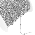 Silver bead chain on a large spool for DIY jewelry making and necklace crafts - 0.4 Cross Bead 1.5mm Chain / Steel
