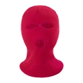 Winter knitted rose red 3-hole balaclava mask for outdoor skiing and cycling warmth - 3-Hole Design / Rose Red