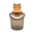 Porta spazzolino a muro a forma di orsetto con tazza grigia e dettaglio orsetto arancione - Tipo standard / Grigio