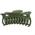 Matte olivgrüne 12 cm Haarklammer in Schleifenform mit frostigem Finish für dickes Haar - Armeegrün