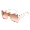 Modern oversized butterfly sunglasses with champagne frames and gradient pink lenses - Tea Frame Tea Pink Lens