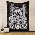 Tapiz gótico de pared con calavera y la parca para decoración de habitación oscura - 73*95CM (Cepillado) / Calavera Blanca Negra GT230383