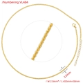 Detail of 2.0mm gold beaded chain necklace with lobster clasp and adjustable extension - VL484 Gold Necklace