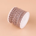 Spool of durable 4-strand gold-braided cotton cord in mixed red, grey, white and gold - No.17 Grey Purple