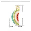 Detailed size chart for the watermelon enamel pendant in polished stainless steel - Colorful Watermelon Slice