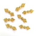 Set of seven 14K gold plated Vajra pestle charms for Buddhist jewelry making - Color Preserving Vajra / 14K Gold