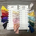 Silk-look frayed edge ribbons in 32 vibrant colors displayed on a white sample board - 4CM X5 Yards (With Wood Spool) / Flesh Pink