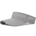 Detalle de visera gris con tejido de malla transpirable ligera y ala curvada - Ajustable / Gris claro