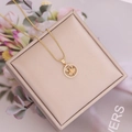 18K gold constellation necklace with round diamond-set swan pendant and box chain - 4#Cancer