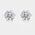 Elegant S925 sterling silver moissanite stud earrings with classic six-prong setting - Classic Six-Prong Style (Extra Small-E14073)