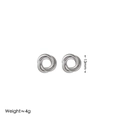 Orecchini a perno con nodo intrecciato in acciaio inossidabile argento 18k, 13mm - Orecchini color acciaio