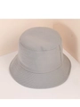 Classic light grey cotton bucket hat with durable twill fabric and reinforced stitching - Gray