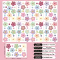 Cartoon flower wall stickers set with 8 sheets of macaron colored floral patterns - 8 Sheets Set / Light Floral Dot