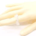 Elastic beaded ring featuring natural irregular white crystal quartz stones for women - White Crystal