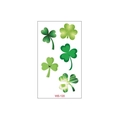 Green shamrock temporary tattoo set WS-120 with five clover designs for St. Patrick's Day - WS-120